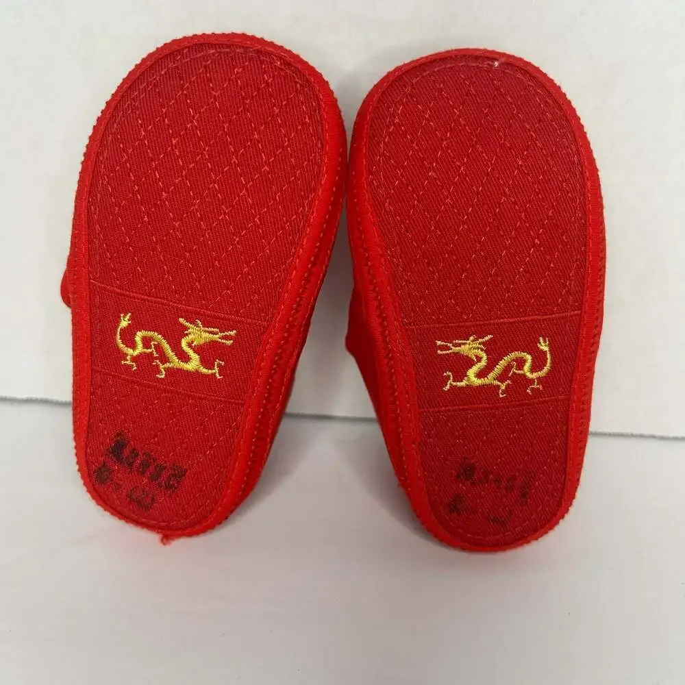 Neiliansheng Shoes Traditional Chinese Embroidered Red Baby Slippers
